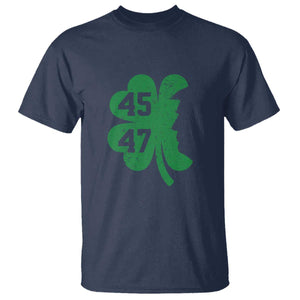 Funny St Patrick's Day Trump 45 47 T Shirt US President Lucky Shamrock TS02 Navy Print Your Wear