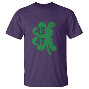Funny St Patrick's Day Trump 45 47 T Shirt US President Lucky Shamrock TS02 Purple Print Your Wear