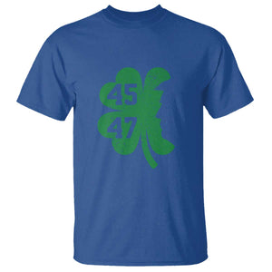 Funny St Patrick's Day Trump 45 47 T Shirt US President Lucky Shamrock TS02 Royal Blue Print Your Wear