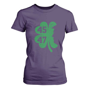 Funny St Patrick's Day Trump 45 47 T Shirt For Women US President Lucky Shamrock TS02 Purple Print Your Wear