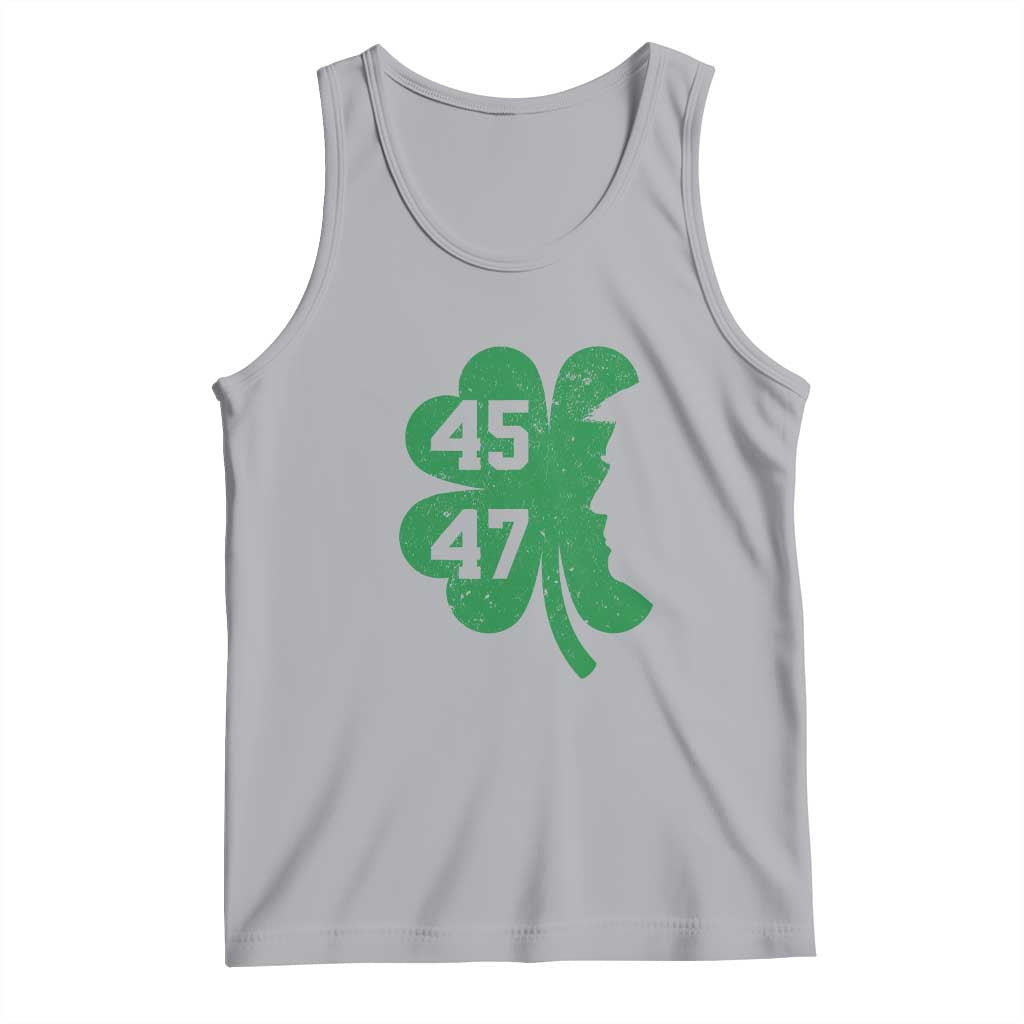 Funny St Patrick's Day Trump 45 47 Tank Top US President Lucky Shamrock TS02 Athletic Heather Print Your Wear