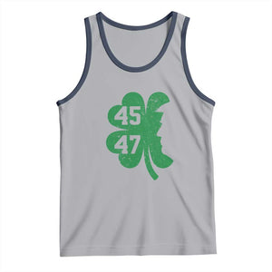 Funny St Patrick's Day Trump 45 47 Tank Top US President Lucky Shamrock TS02 Athletic Heather Navy Print Your Wear