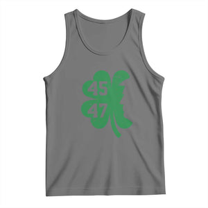 Funny St Patrick's Day Trump 45 47 Tank Top US President Lucky Shamrock TS02 Black Heather Print Your Wear