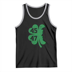 Funny St Patrick's Day Trump 45 47 Tank Top US President Lucky Shamrock TS02 Black Athletic Heather Print Your Wear