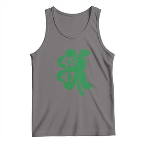 Funny St Patrick's Day Trump 45 47 Tank Top US President Lucky Shamrock TS02 Deep Heather Print Your Wear