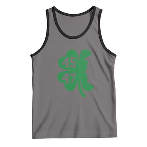 Funny St Patrick's Day Trump 45 47 Tank Top US President Lucky Shamrock TS02 Deep Heather Black Print Your Wear