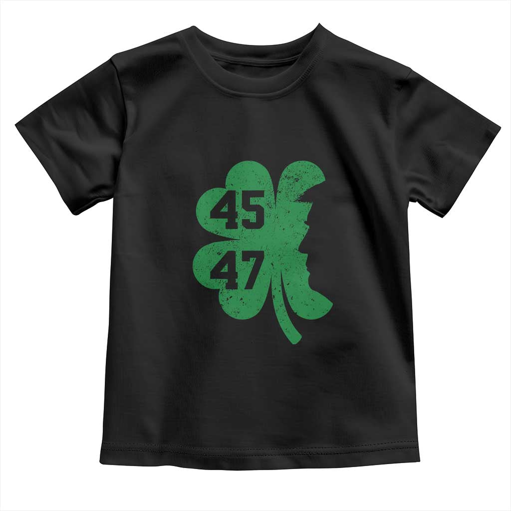 Funny St Patrick's Day Trump 45 47 Toddler T Shirt US President Lucky Shamrock TS02 Black Print Your Wear