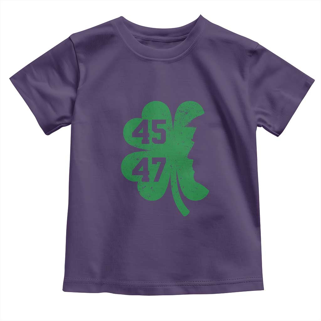 Funny St Patrick's Day Trump 45 47 Toddler T Shirt US President Lucky Shamrock TS02 Purple Print Your Wear