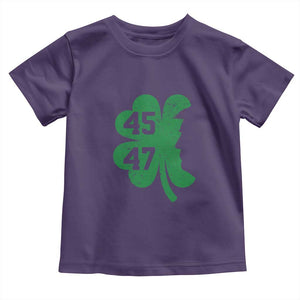 Funny St Patrick's Day Trump 45 47 Toddler T Shirt US President Lucky Shamrock TS02 Purple Print Your Wear
