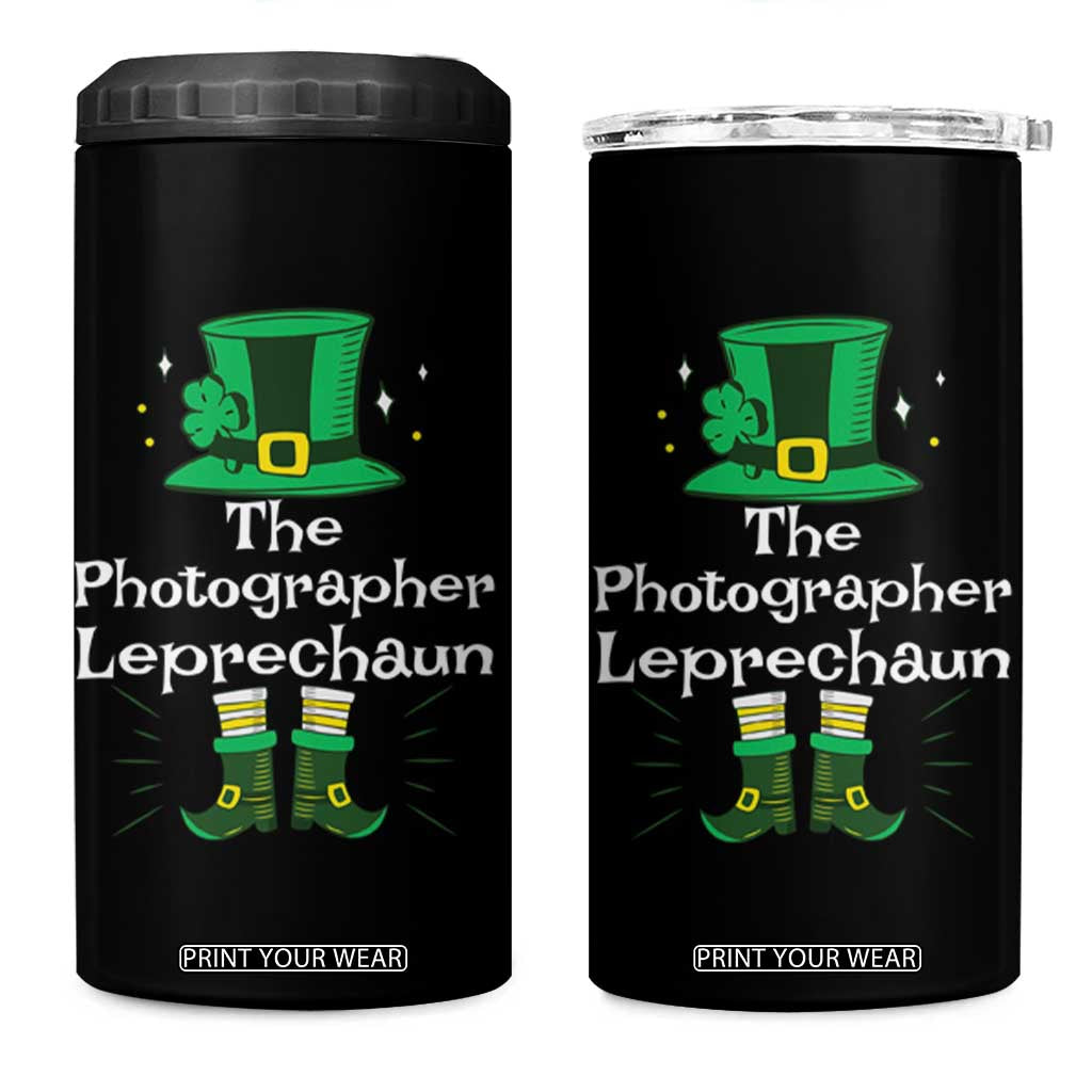 The Photographer Leprechaun Matching Group 4 in 1 Can Cooler Tumbler Festive St Patricks Day Squad Photographers TS02 One Size: 16 oz Black Print Your Wear