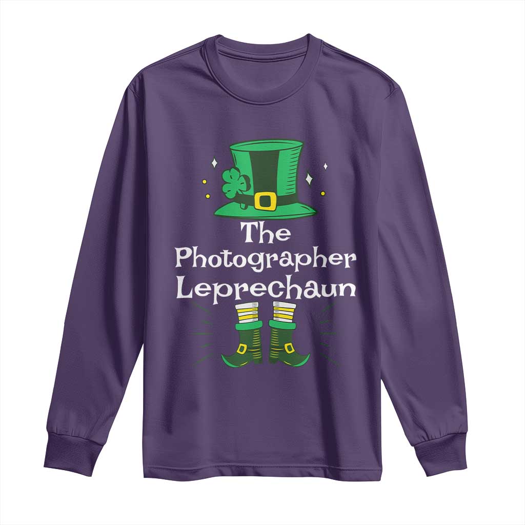 The Photographer Leprechaun Matching Group Long Sleeve Shirt Festive St Patricks Day Squad Photographers TS02 Purple Print Your Wear