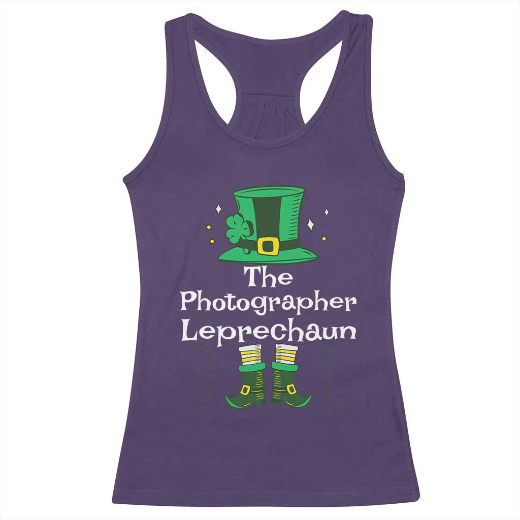 The Photographer Leprechaun Matching Group Racerback Tank Top Festive St Patricks Day Squad Photographers TS02 Purple Print Your Wear
