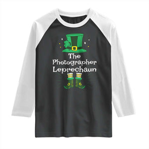 The Photographer Leprechaun Matching Group Raglan Shirt Festive St Patricks Day Squad Photographers TS02 Black White Print Your Wear