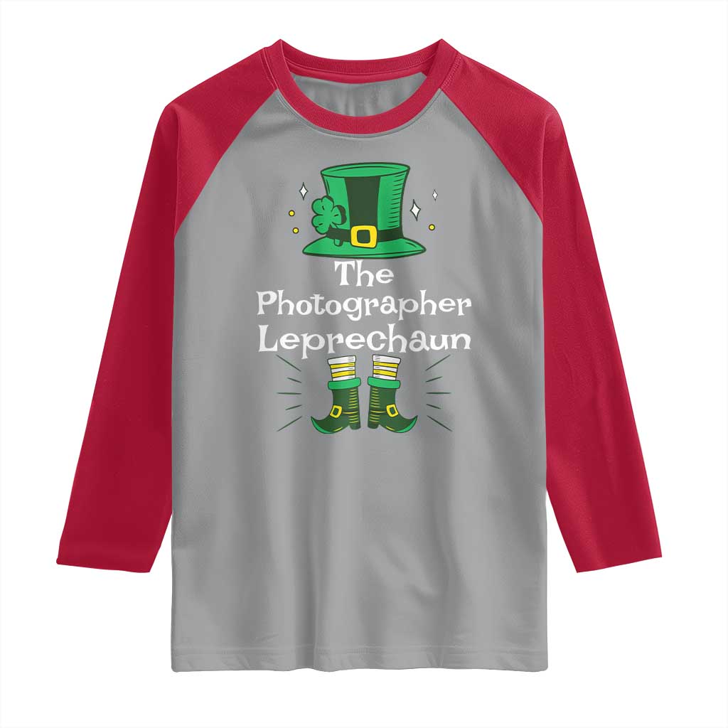 The Photographer Leprechaun Matching Group Raglan Shirt Festive St Patricks Day Squad Photographers TS02 Sport Gray Red Print Your Wear