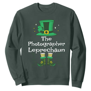 The Photographer Leprechaun Matching Group Sweatshirt Festive St Patricks Day Squad Photographers TS02 Dark Forest Green Print Your Wear