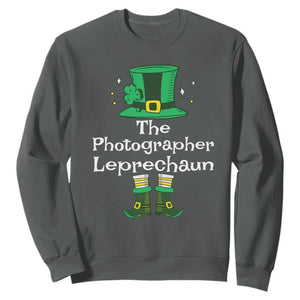 The Photographer Leprechaun Matching Group Sweatshirt Festive St Patricks Day Squad Photographers TS02 Dark Heather Print Your Wear