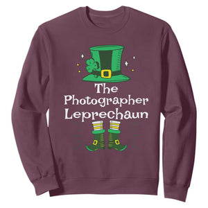 The Photographer Leprechaun Matching Group Sweatshirt Festive St Patricks Day Squad Photographers TS02 Maroon Print Your Wear