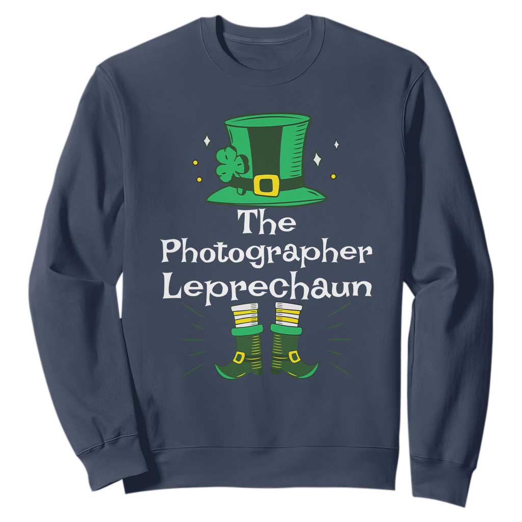 The Photographer Leprechaun Matching Group Sweatshirt Festive St Patricks Day Squad Photographers TS02 Navy Print Your Wear