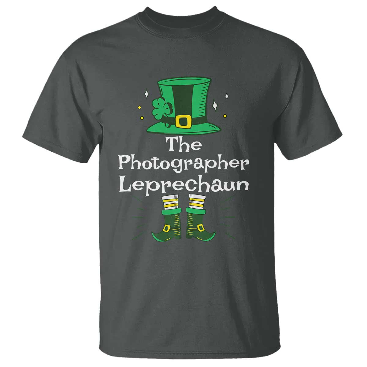 The Photographer Leprechaun Matching Group T Shirt Festive St Patricks Day Squad Photographers TS02 Dark Heather Print Your Wear