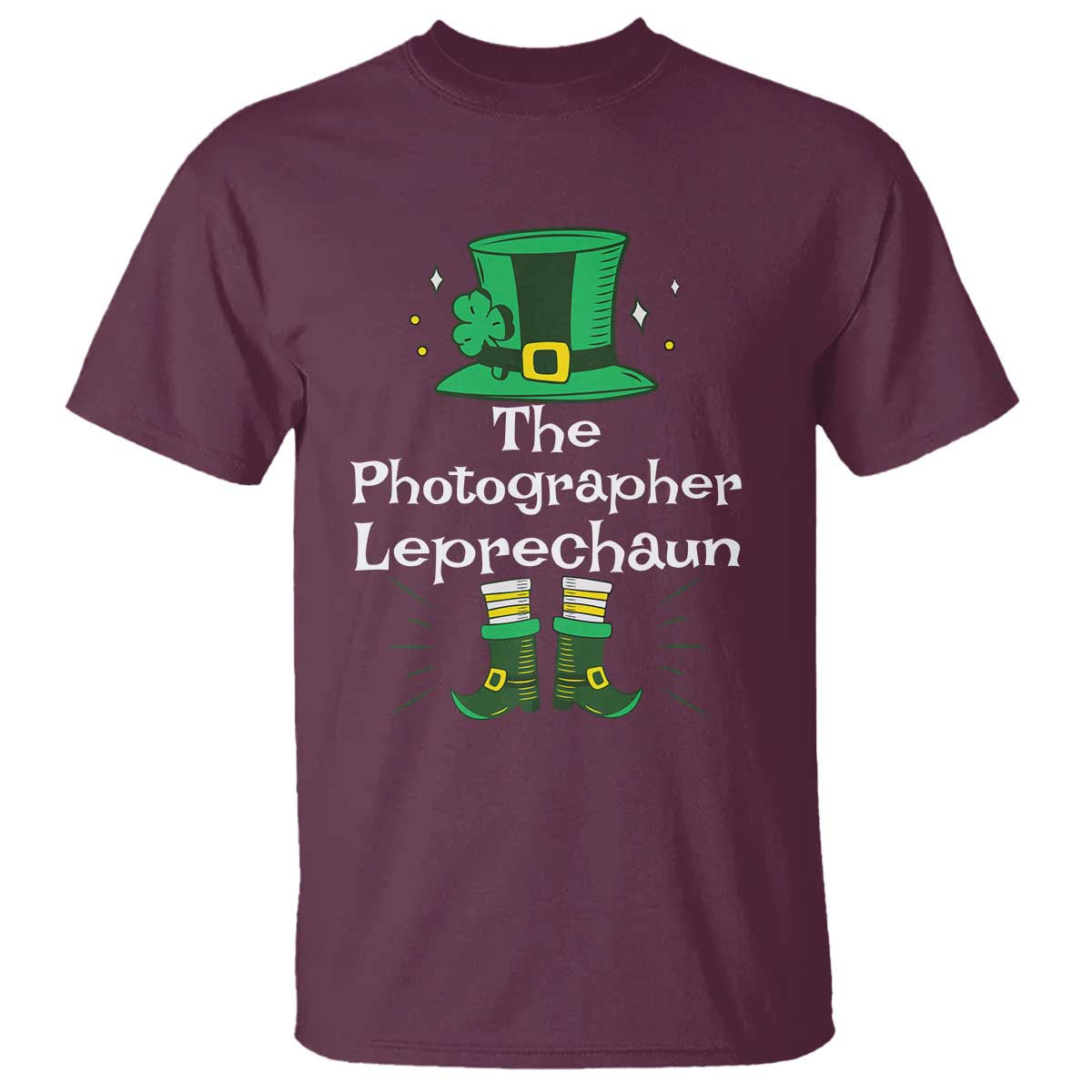 The Photographer Leprechaun Matching Group T Shirt Festive St Patricks Day Squad Photographers TS02 Maroon Print Your Wear
