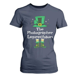 The Photographer Leprechaun Matching Group T Shirt For Women Festive St Patricks Day Squad Photographers TS02 Navy Print Your Wear