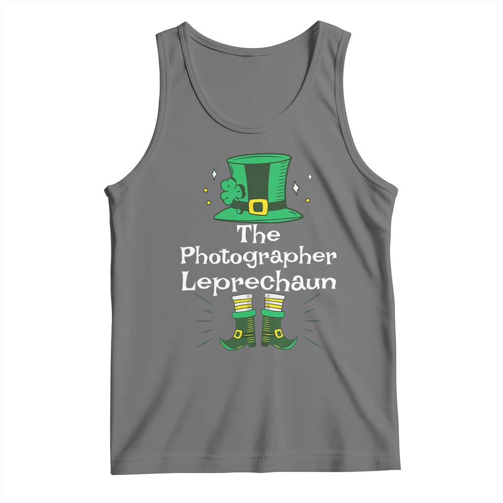 The Photographer Leprechaun Matching Group Tank Top Festive St Patricks Day Squad Photographers TS02 Black Heather Print Your Wear