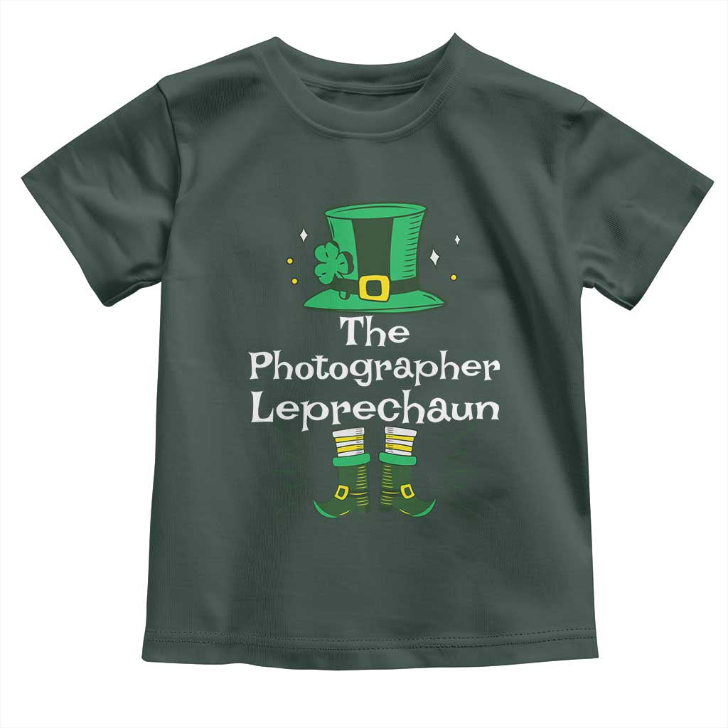 The Photographer Leprechaun Matching Group Toddler T Shirt Festive St Patricks Day Squad Photographers TS02 Dark Forest Green Print Your Wear