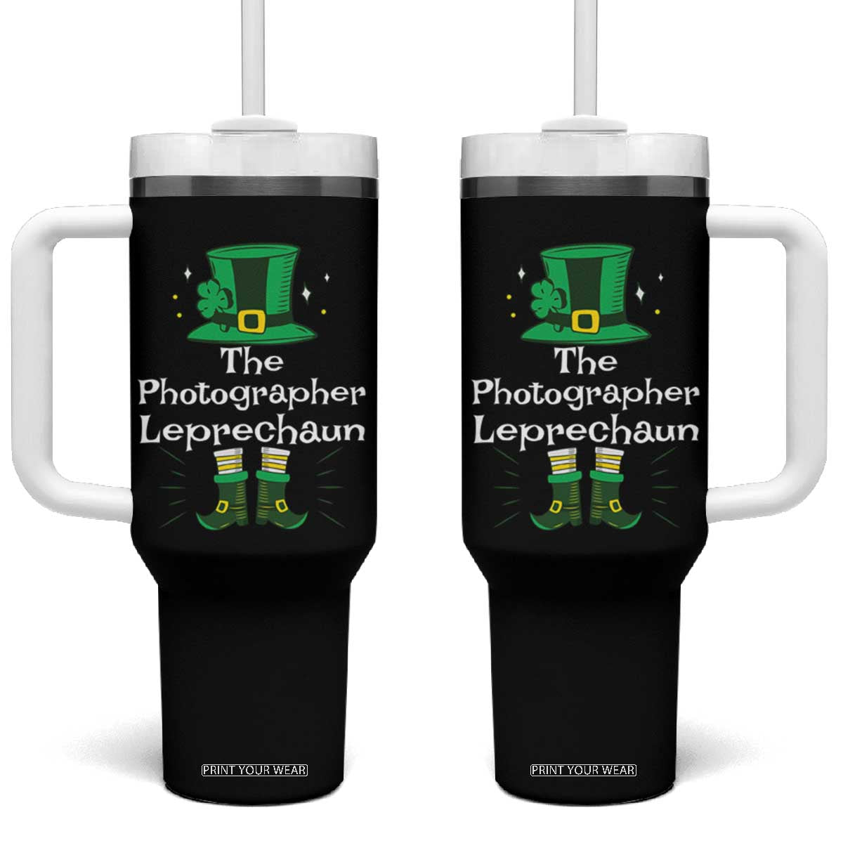 The Photographer Leprechaun Matching Group Tumbler With Handle Festive St Patricks Day Squad Photographers TS02 One Size: 40 oz Black Print Your Wear