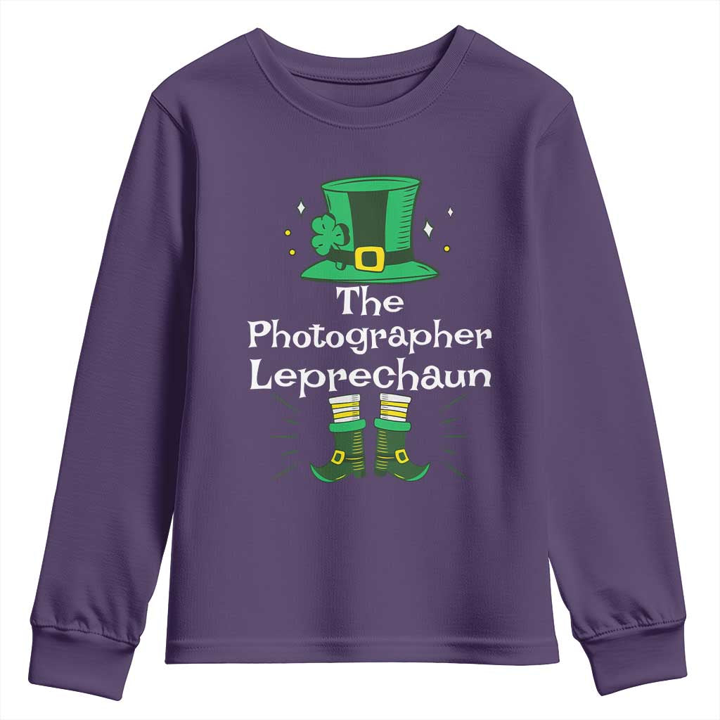 The Photographer Leprechaun Matching Group Youth Sweatshirt Festive St Patricks Day Squad Photographers TS02 Purple Print Your Wear