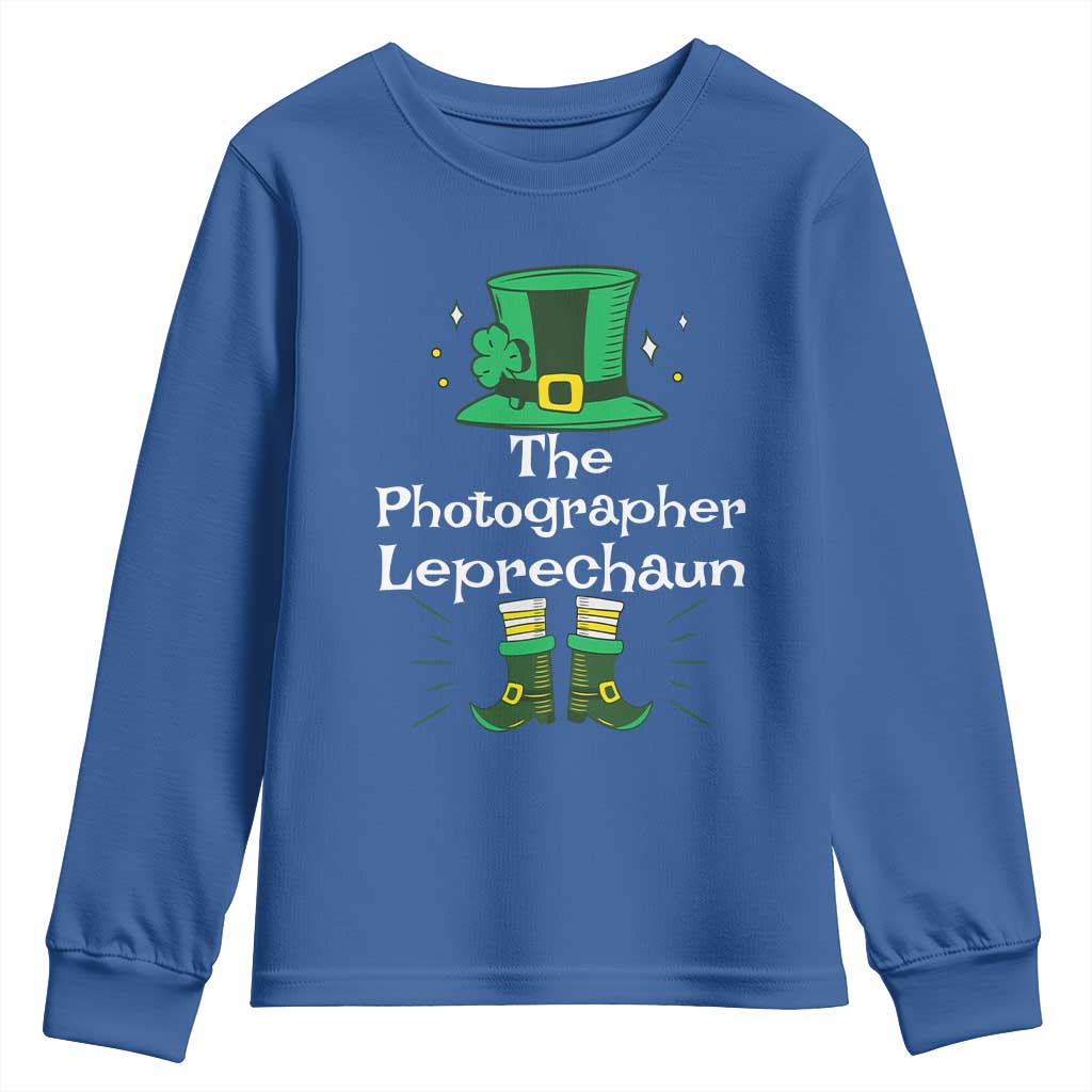 The Photographer Leprechaun Matching Group Youth Sweatshirt Festive St Patricks Day Squad Photographers TS02 Royal Blue Print Your Wear