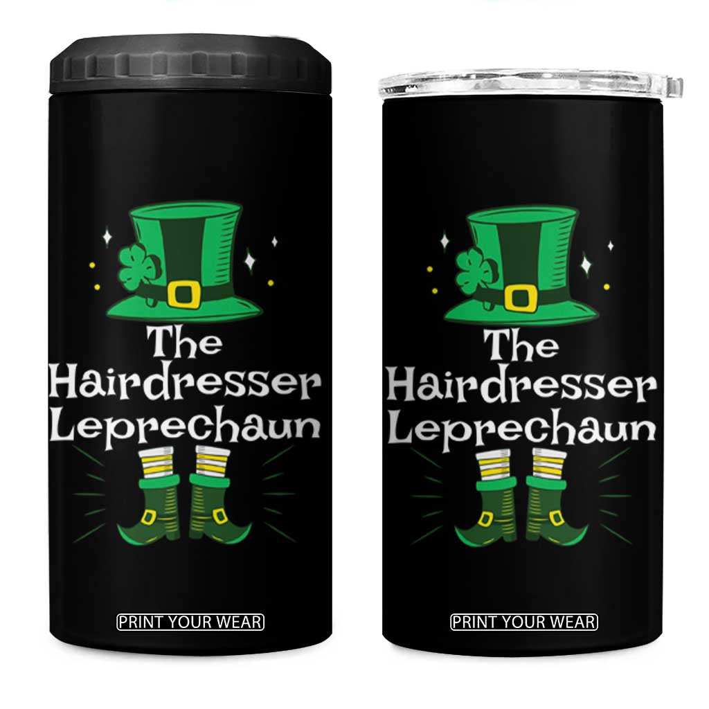 The Hairdresser Leprechaun Matching Group 4 in 1 Can Cooler Tumbler Festive St Patricks Day Squad Hairdressers TS02 One Size: 16 oz Black Print Your Wear