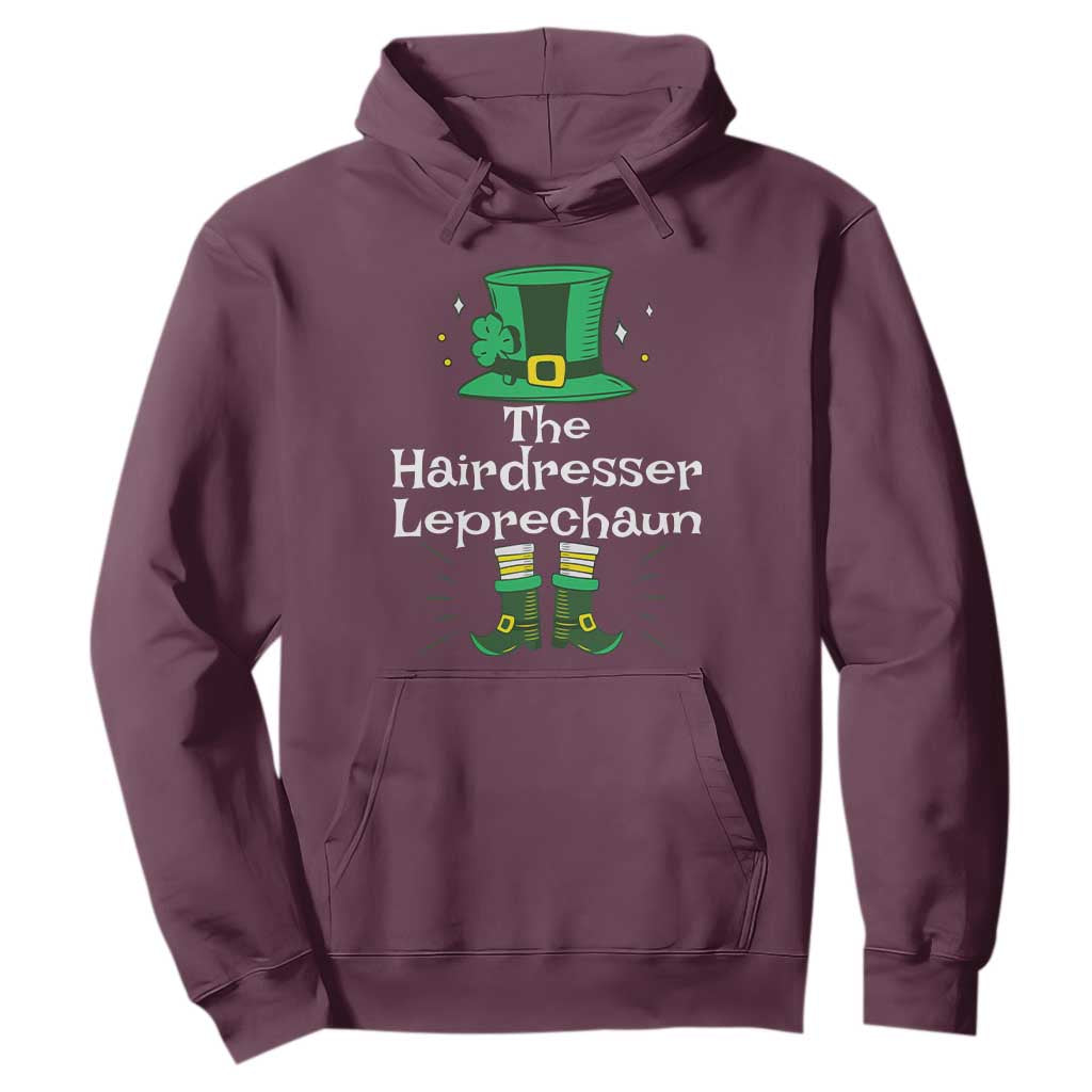 The Hairdresser Leprechaun Matching Group Hoodie Festive St Patricks Day Squad Hairdressers TS02 Maroon Print Your Wear