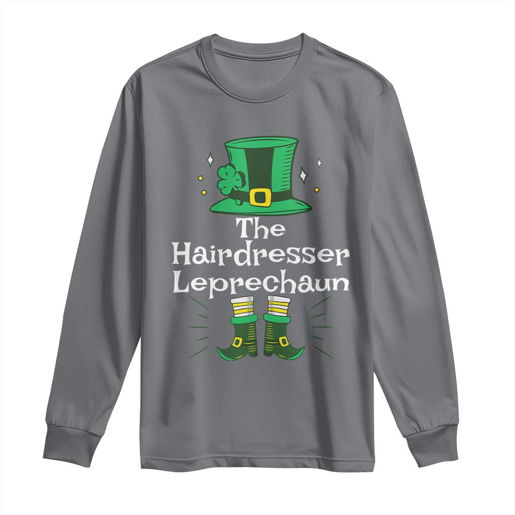 The Hairdresser Leprechaun Matching Group Long Sleeve Shirt Festive St Patricks Day Squad Hairdressers TS02 Charcoal Print Your Wear