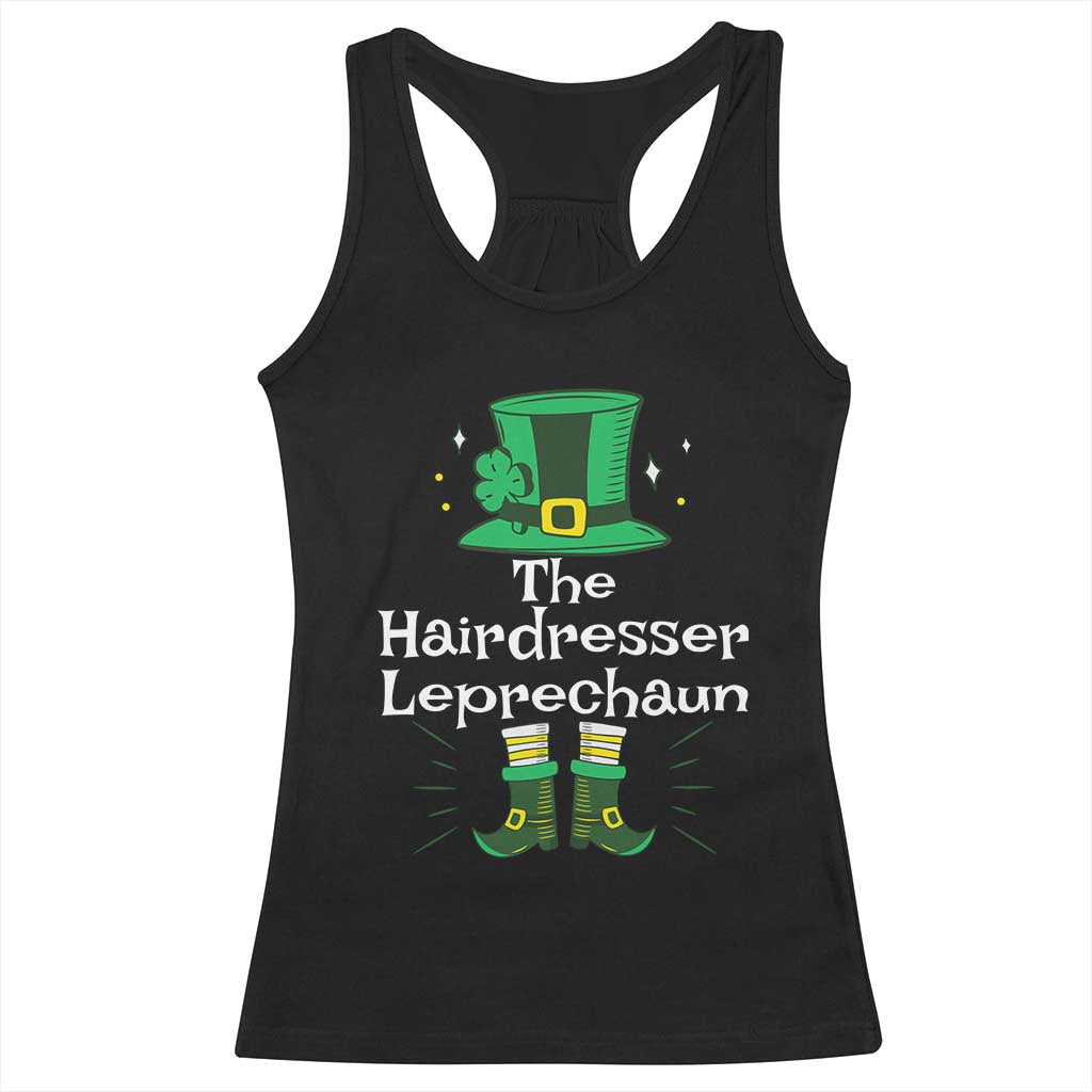 The Hairdresser Leprechaun Matching Group Racerback Tank Top Festive St Patricks Day Squad Hairdressers TS02 Black Print Your Wear