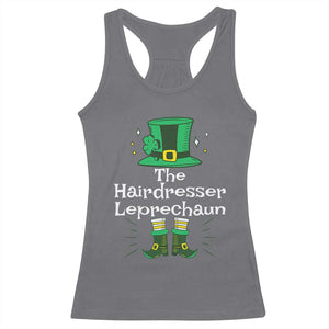 The Hairdresser Leprechaun Matching Group Racerback Tank Top Festive St Patricks Day Squad Hairdressers TS02 Charcoal Print Your Wear