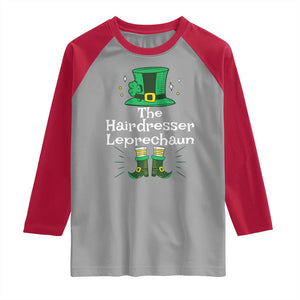 The Hairdresser Leprechaun Matching Group Raglan Shirt Festive St Patricks Day Squad Hairdressers TS02 Sport Gray Red Print Your Wear