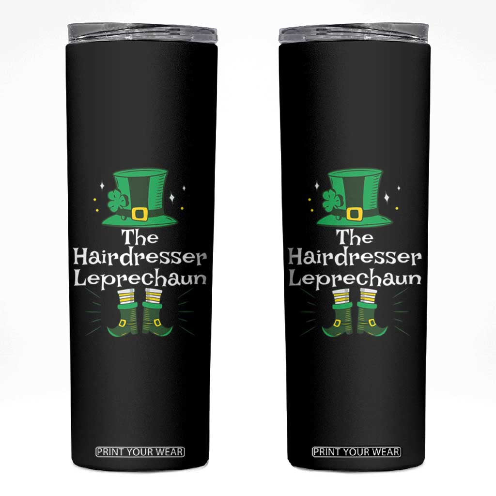 The Hairdresser Leprechaun Matching Group Skinny Tumbler Festive St Patricks Day Squad Hairdressers TS02 Black Print Your Wear