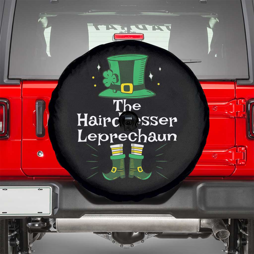 The Hairdresser Leprechaun Matching Group Spare Tire Cover Festive St Patricks Day Squad Hairdressers TS02 Black Print Your Wear