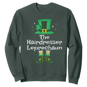 The Hairdresser Leprechaun Matching Group Sweatshirt Festive St Patricks Day Squad Hairdressers TS02 Dark Forest Green Print Your Wear