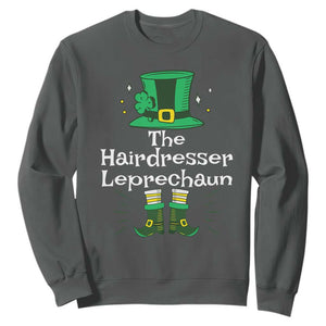 The Hairdresser Leprechaun Matching Group Sweatshirt Festive St Patricks Day Squad Hairdressers TS02 Dark Heather Print Your Wear