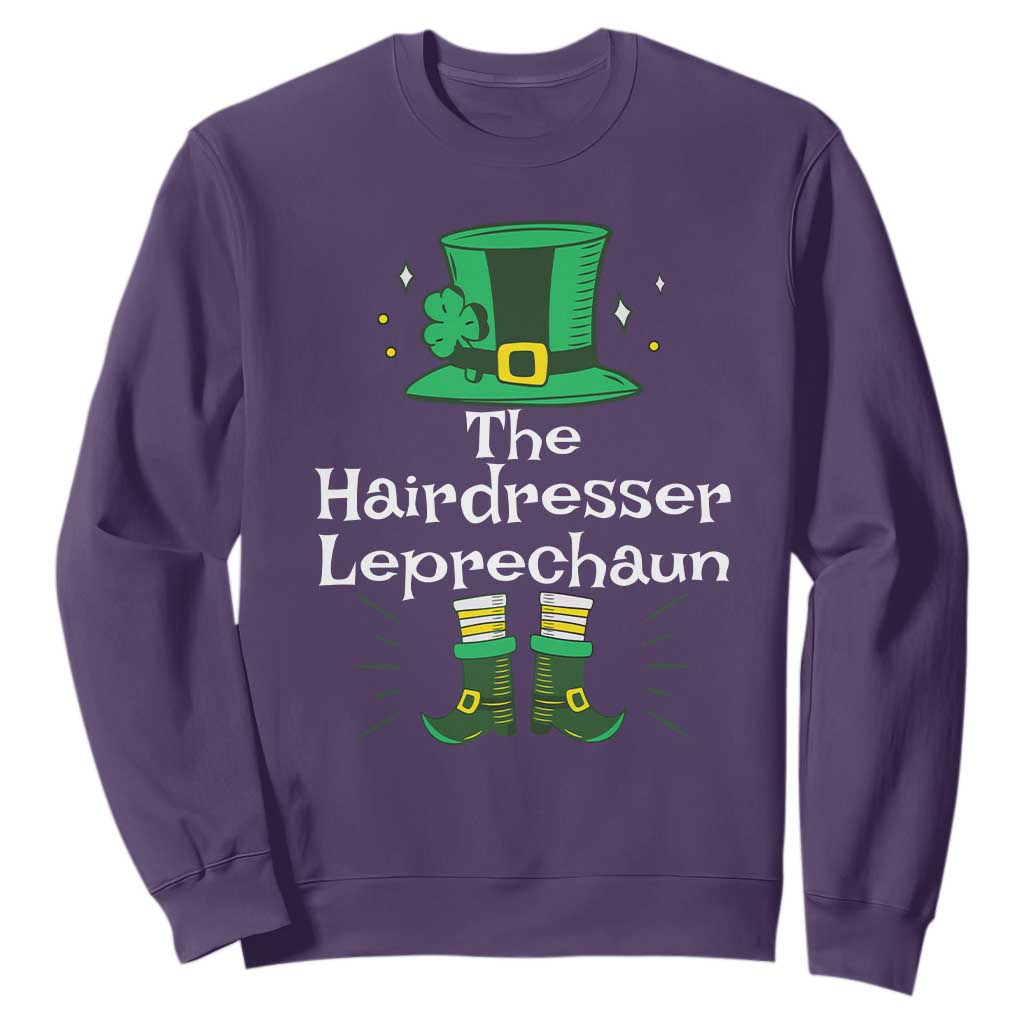 The Hairdresser Leprechaun Matching Group Sweatshirt Festive St Patricks Day Squad Hairdressers TS02 Purple Print Your Wear