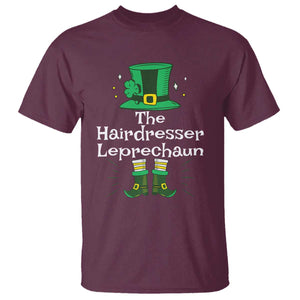 The Hairdresser Leprechaun Matching Group T Shirt Festive St Patricks Day Squad Hairdressers TS02 Maroon Print Your Wear