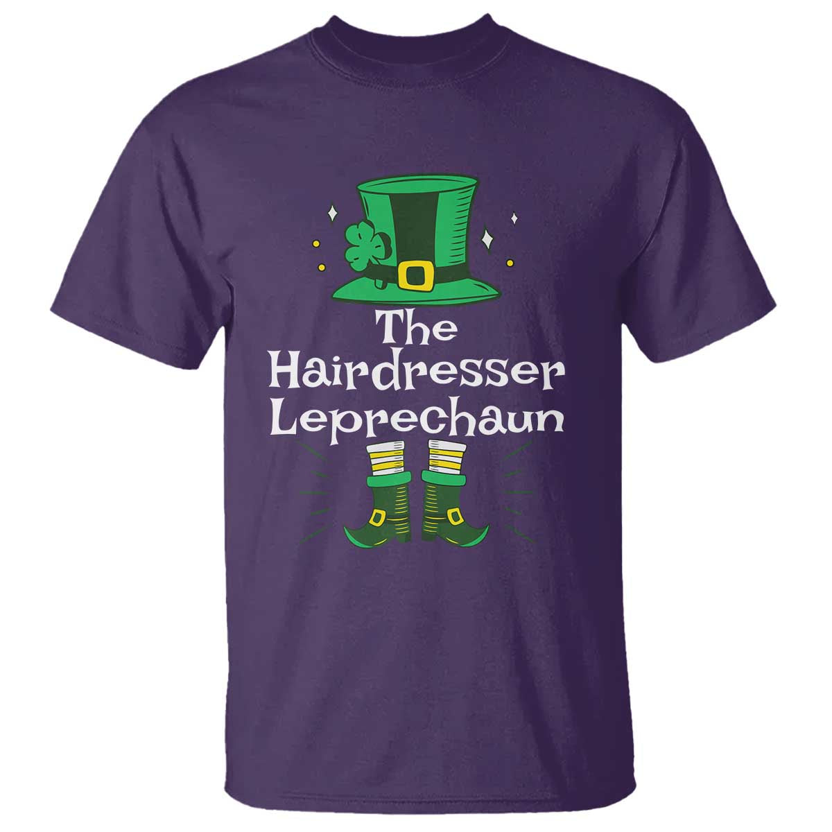 The Hairdresser Leprechaun Matching Group T Shirt Festive St Patricks Day Squad Hairdressers TS02 Purple Print Your Wear