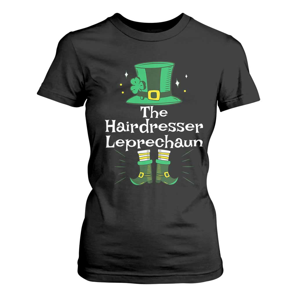 The Hairdresser Leprechaun Matching Group T Shirt For Women Festive St Patricks Day Squad Hairdressers TS02 Black Print Your Wear