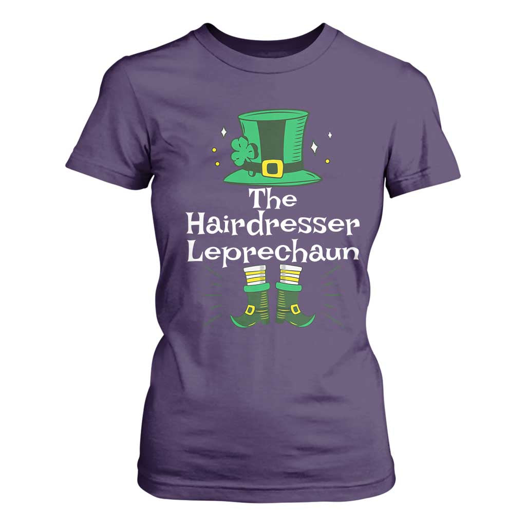 The Hairdresser Leprechaun Matching Group T Shirt For Women Festive St Patricks Day Squad Hairdressers TS02 Purple Print Your Wear