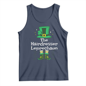 The Hairdresser Leprechaun Matching Group Tank Top Festive St Patricks Day Squad Hairdressers TS02 Navy Print Your Wear