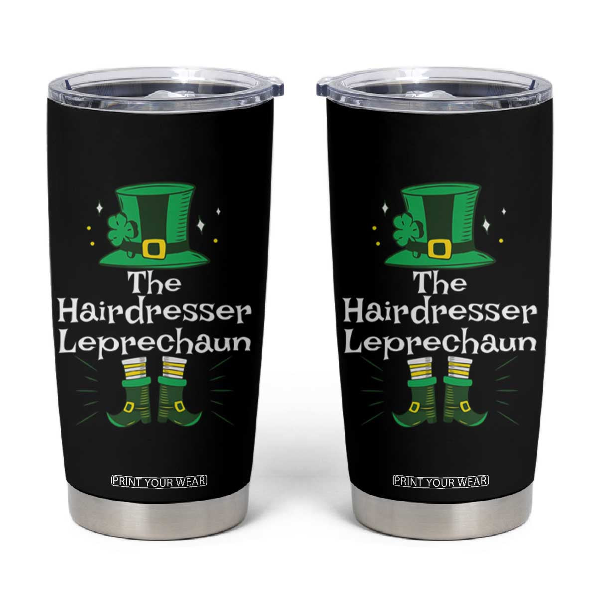 The Hairdresser Leprechaun Matching Group Tumbler Cup Festive St Patricks Day Squad Hairdressers TS02 Black Print Your Wear