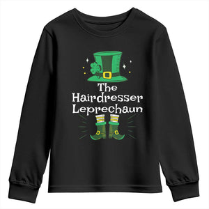 The Hairdresser Leprechaun Matching Group Youth Sweatshirt Festive St Patricks Day Squad Hairdressers TS02 Black Print Your Wear