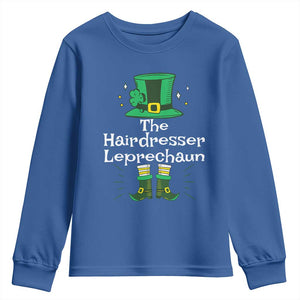 The Hairdresser Leprechaun Matching Group Youth Sweatshirt Festive St Patricks Day Squad Hairdressers TS02 Royal Blue Print Your Wear