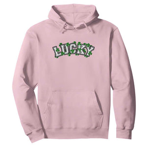 St Patricks Day Lucky Shamrock Hoodie Vintage Minimalist TS02 Light Pink Print Your Wear
